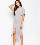 Asos Tall Wiggle Dress With Split Front - Gray