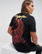 Asos Relaxed T-shirt With Tiger Souvenir Print - Black