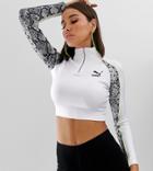 Puma Exclusive Snake Print Insert Cropped Top - White