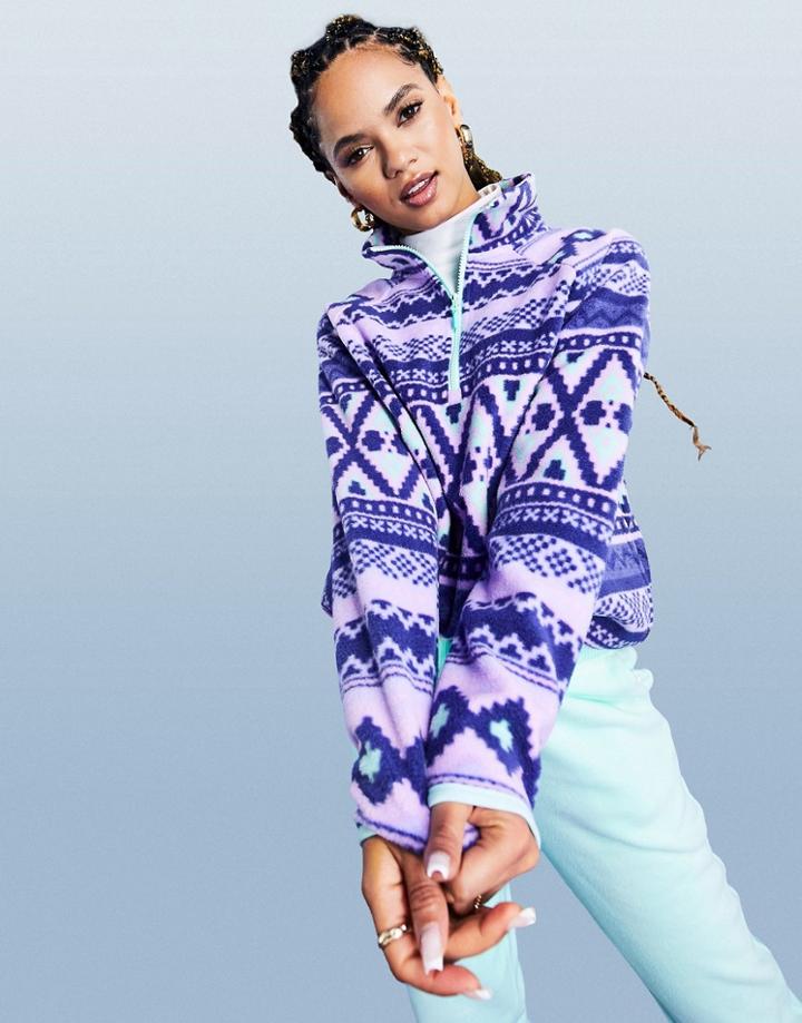 Asos 4505 Ski Fleece With Retro Print-multi