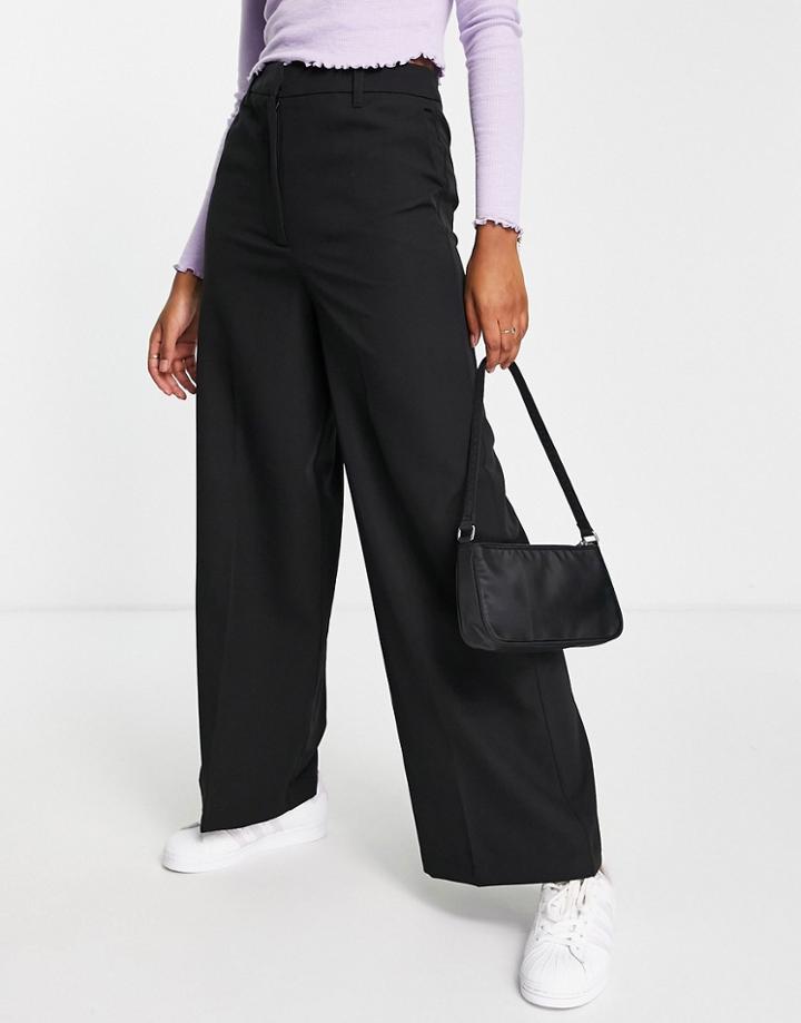 New Look Tailored Wide Leg Pant In Black