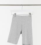 Asos Design Petite Cotton Legging Short In Gray Marl-grey