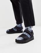 Asos Design Sandals In Black With Chunky Sole And Tech Straps