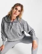 Nike Pro Training Tonal Leopard Print Hoodie In Gray-grey