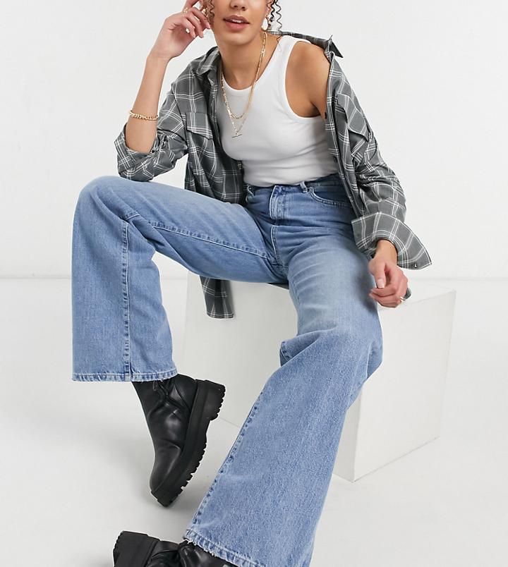 New Look Tall Wide Leg Jeans In Blue-blues