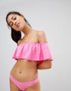 Ivyrevel Frill Bardot Bikini Top - Pink