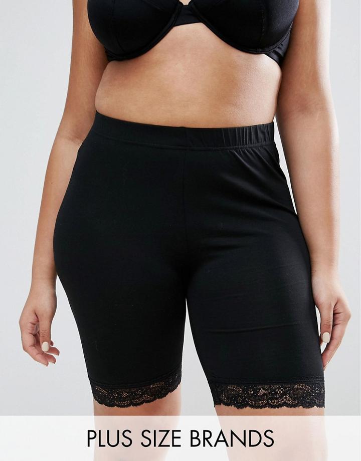 Junarose Shape Shorts With Lace - Black