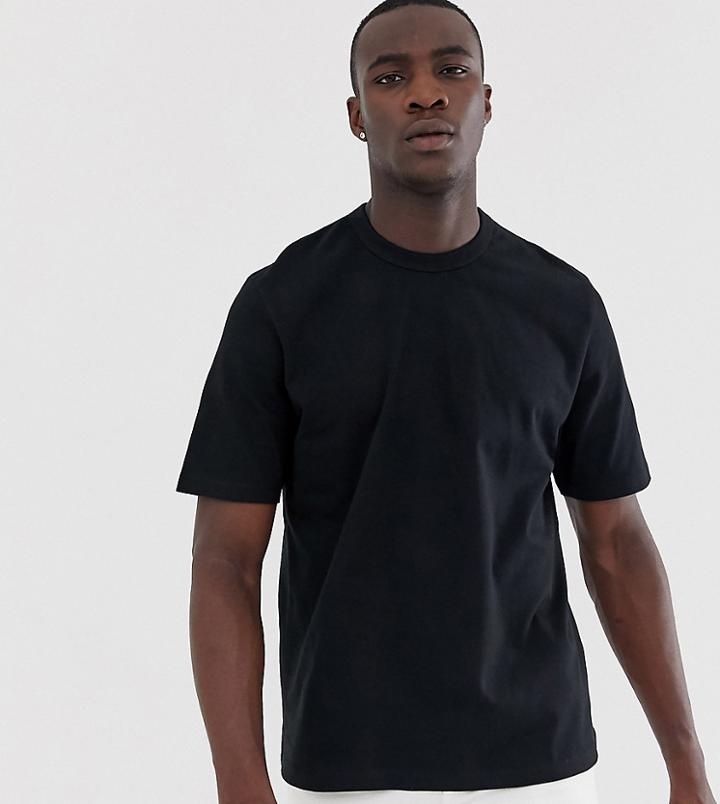 Asos White Tall Loose Fit Heavyweight T-shirt In Black - White