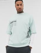 Asos Design Oversized T-shirt With Authentic Print - Gray