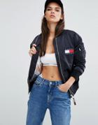 Tommy Jeans Bomber Jacket With Back Logo - Black
