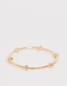 Asos Design Bangle Bracelet In Knotted Design In Gold Tone - Gold