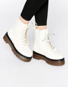 Dolcis Chunky Flatform Heel Lace Up Boots - White