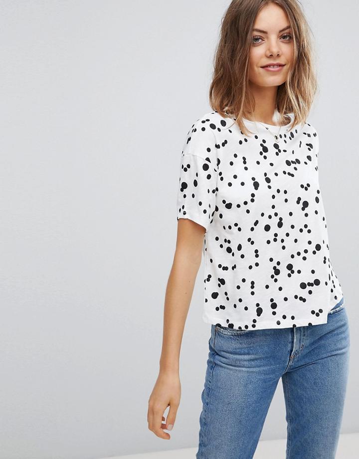 Esprit Polka Dot T-shirt - White