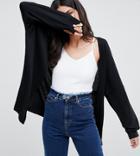 Asos Design Tall Eco Cardigan In Oversize Fine Knit - Black