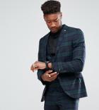 Noose & Monkey Tall Super Skinny Suit Jacket In Check - Green