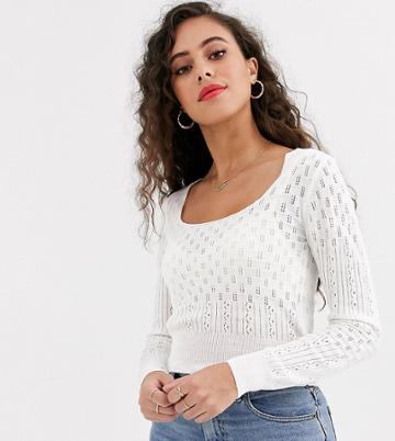 Miss Selfridge Petite Sweater In White - White
