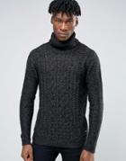 Only & Sons Roll Neck Knitted Sweater - Black