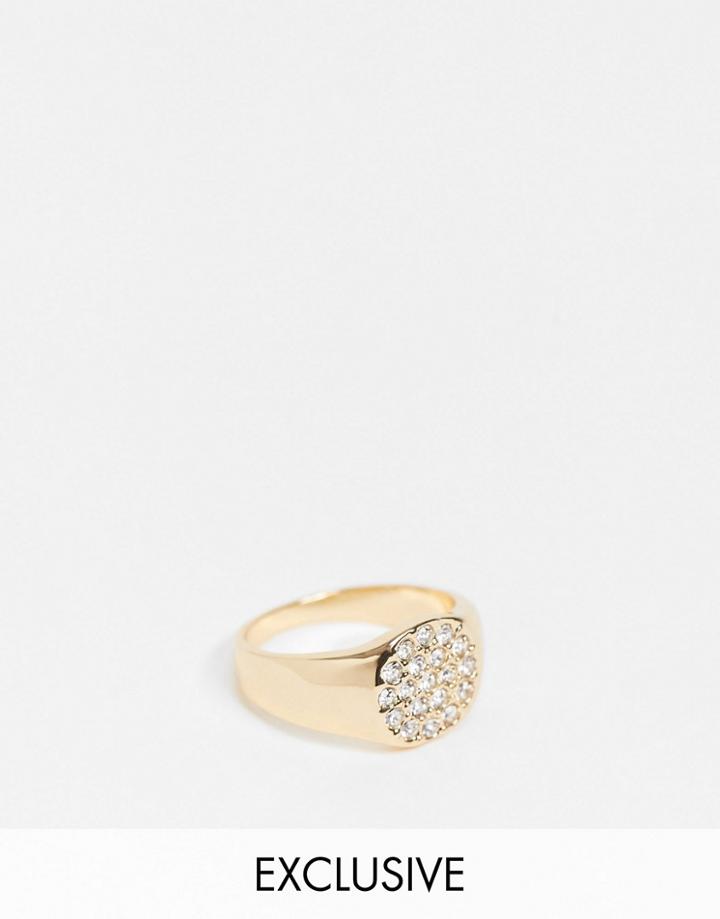 Designb London Curve Exclusive Ring With Pave-gold
