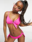 Seafolly Bralette Bikini Top With Ring Front In Ultra Pink