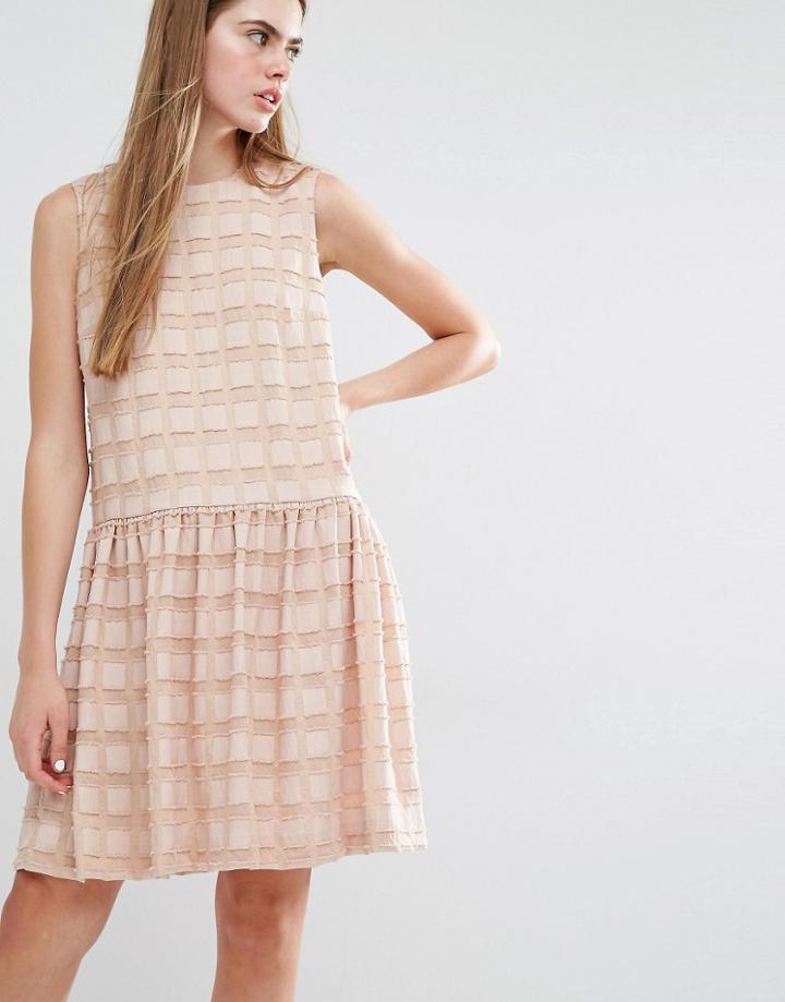 Baum Und Pferdgarten Aima Drop Waist Textured Dress - Rose Dust