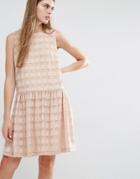 Baum Und Pferdgarten Aima Drop Waist Textured Dress - Rose Dust