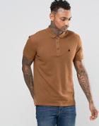 Asos Polo Shirt In Auburn Pique With Button Down Collar With Logo - Auburn