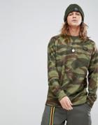 Burton Snowboards Bonded Crew Neck Sweatshirt In Green Camo - Green