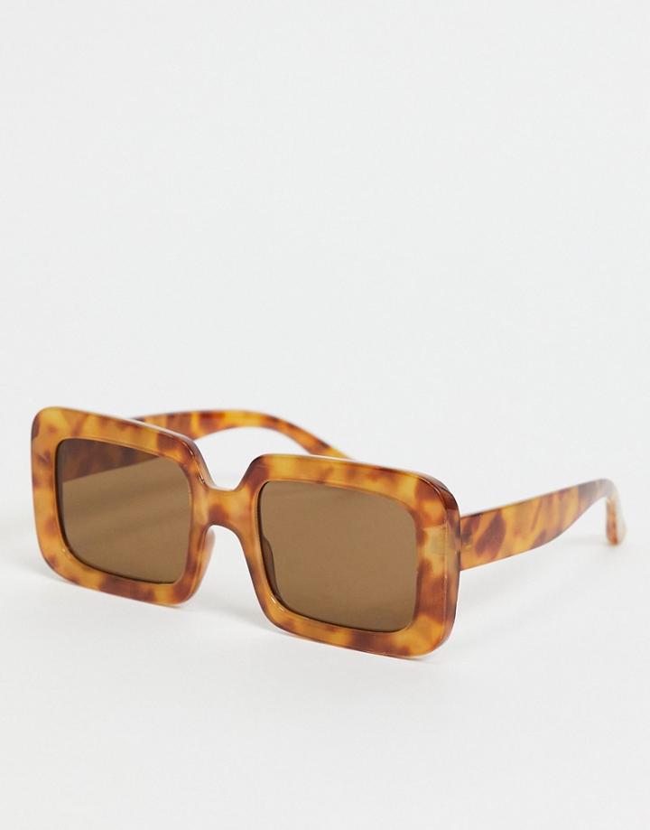 Mango Square Lens Tortoise Shell Glasses In Brown-red