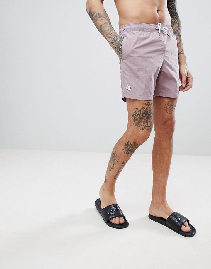 Pretty Green Logo Swim Shorts In Pink - Pink