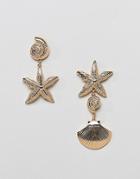 Ivyrevel Pearl Sea Star Earrings - Gold