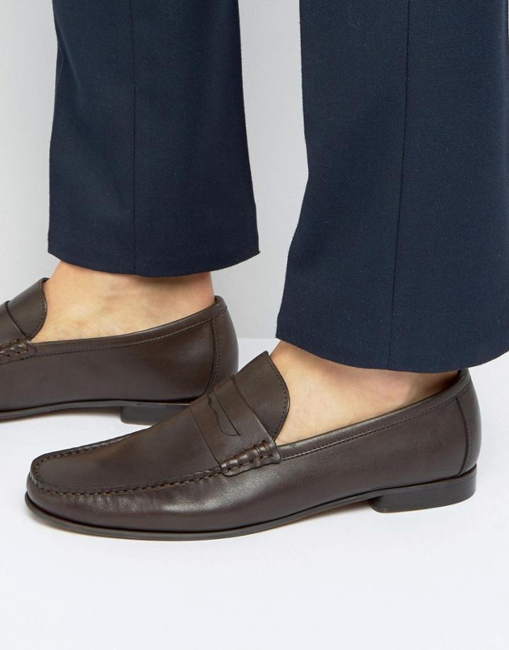 Tommy Hilfiger Russel Leather Loafers - Brown