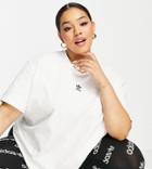 Adidas Originals Plus Essentials T-shirt With Central Logo In White