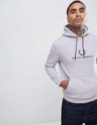 Fred Perry Sports Authentic 90s Embroidered Logo Hoodie In Pale Purple - Purple