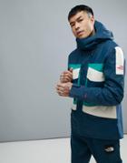 The North Face Fantasy Ridge Jacket Hooded In Blue/green/white - Blue
