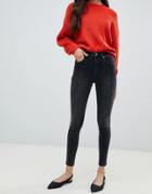 Miss Selfridge Front Seam Skinny Jeans In Black - Black