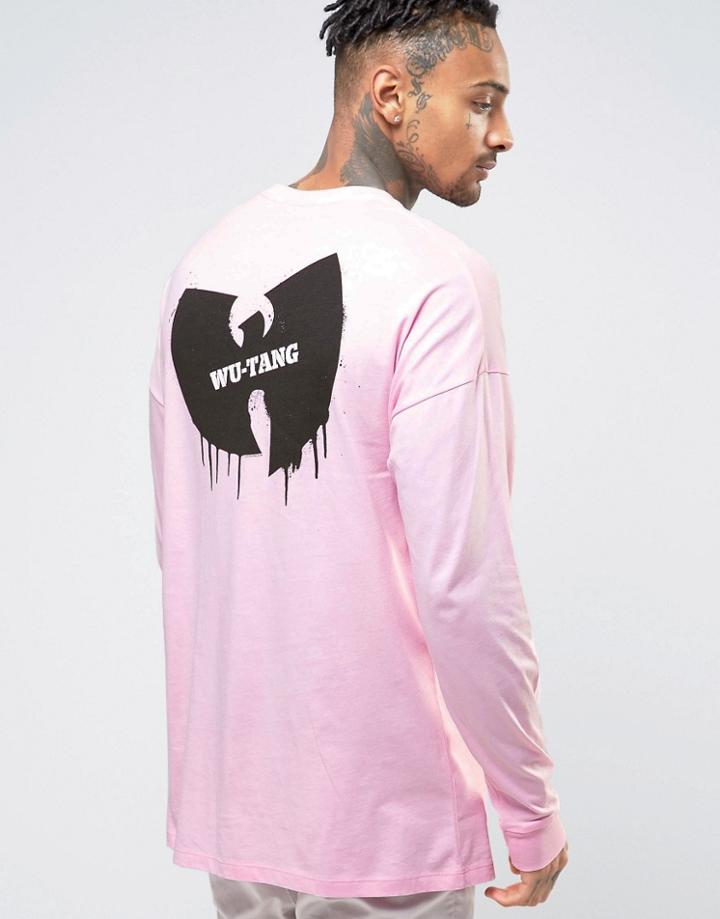 Asos Wu Tang Clan Oversized Long Sleeve Band T-shirt With Chest And Ba