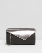 Lotus Kinga Contrast Envelope Clutch Bag - Black
