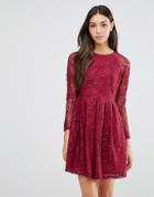 Traffic People Supreme Dress In Lace - Red