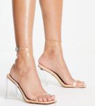 Bebo Wide Fit Raquel Heeled Sandals In Clear Beige