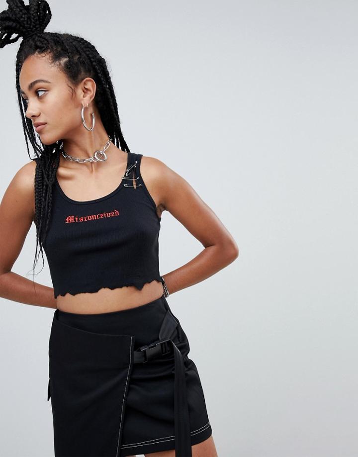 The Ragged Priest X Betsy Johnson Embroidered Tank - Black