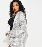 Asos Design Curve Beach Shirt In Crinkle Bandana Print-multi