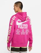 Nike World Tour Pack Graphic Hoodie In Pink