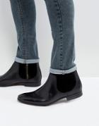 Asos Chelsea Boots In Black Leather And Suede Mix - Black