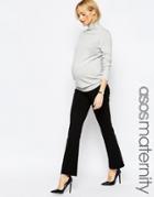 Asos Maternity Work Wear Flare Pant With Stretch - Black