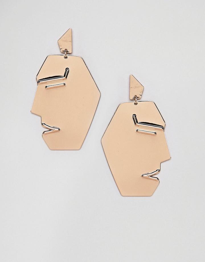 Mango Face Earrings In Gold - Gold