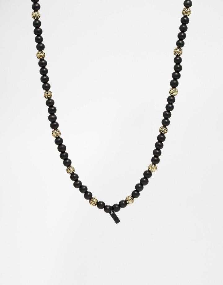 Icon Brand Multi Beaded Necklace - Black