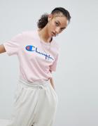 Champion Crewneck T-shirt With Script Logo - Pink