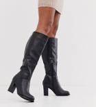 Truffle Collection Wide Fit Heeled Pull On Boots In Black