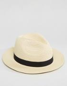 Asos Straw Fedora - Beige