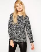 Asos Sweatshirt In Bonded Soft Touch Animal Print - Multi